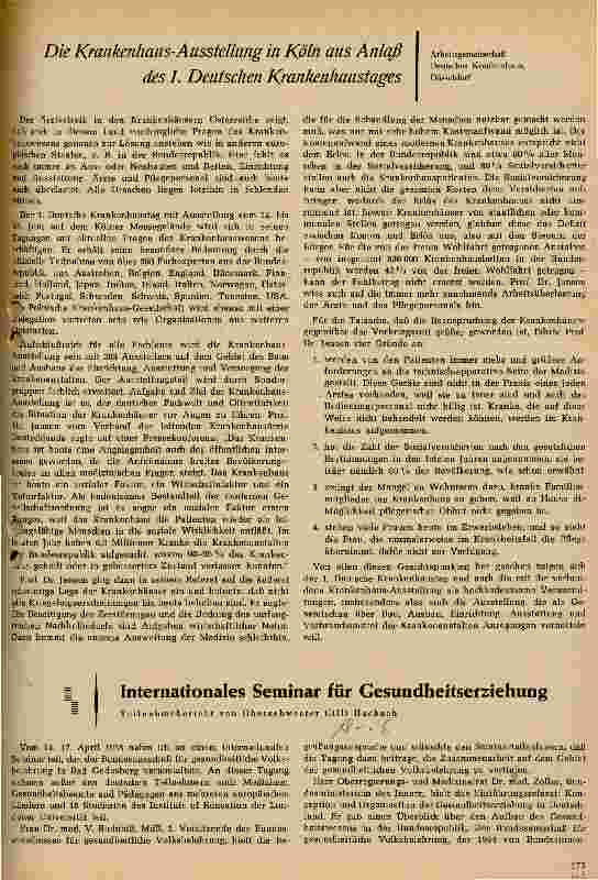 Vorschauseite 1: Internationales Seminar für Gesundheitserziehung