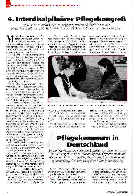 Vorschauseite 1: Pflegekammern in Deutschland
