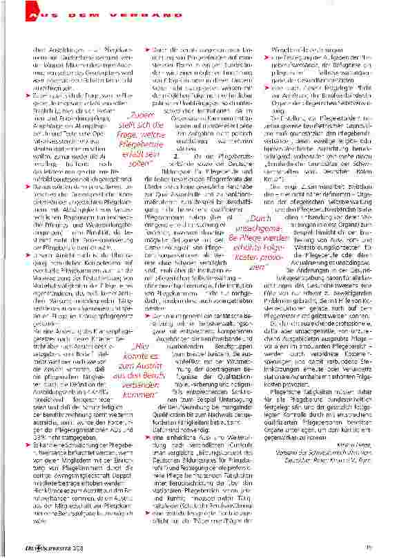 Vorschauseite 2: Pflegekammern in Deutschland