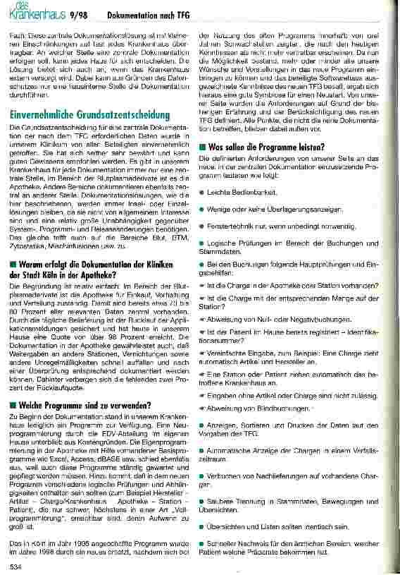 Vorschauseite 5: Das neue Transfusionsgesetz Das Merheimer Modell - die Lösung der Kliniken der Stadt Köln