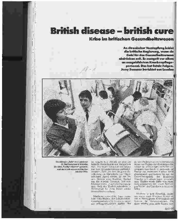 Vorschauseite 1: British disease - british cure Krise im britischen Gesundheitswesen