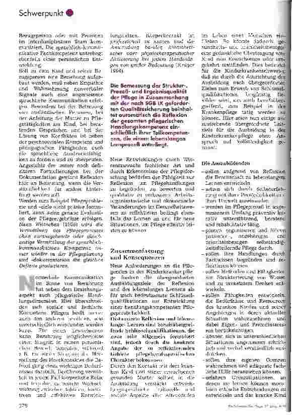 Vorschauseite 4: Kinderkrankenpflege Neue Wege in der Ausbildung - Die Forderung nach übergeordneten Ausbildungszielen