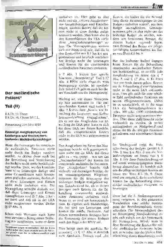 Vorschauseite 1: Der ausländische Patient (Teil 2)