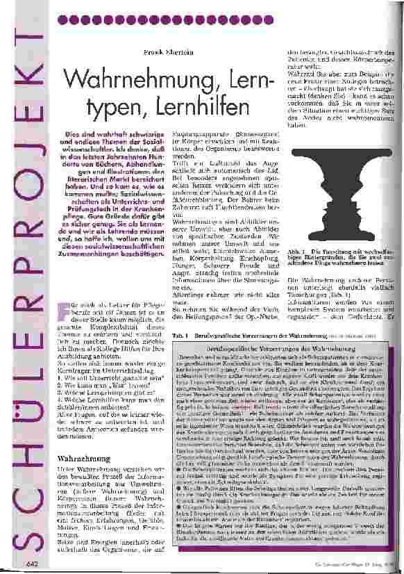 Vorschauseite 1: Wahrnehmung, Lerntypen, Lernhilfen