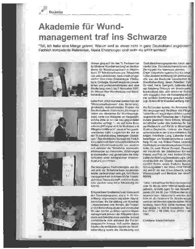 Vorschauseite 1: Akademie für Wundmanagement traf ins Schwarze
