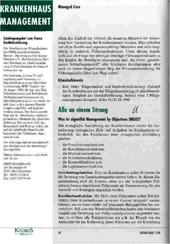 Vorschauseite 1: Alle an einem Strang Was sit eigentlich Management by Objectives (MbO)?