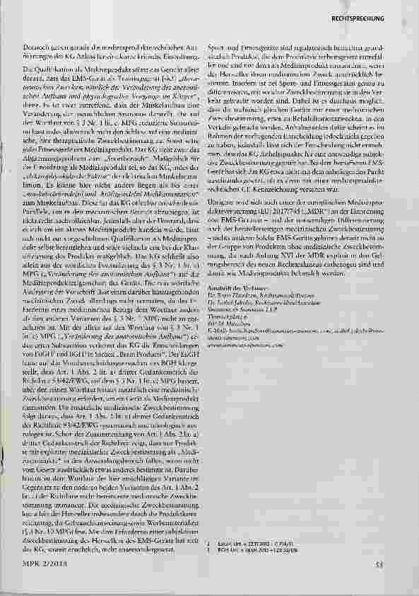 Vorschauseite 4: Schadensersatz, Schmerzensgeld, Verkehrssicherungspflicht, Verletzung, Medizinprodukte§§ 3 Nr. 1 c, 4 Abs. 1 Nr. 1 MPG, § 823 Abs. 1 BGB