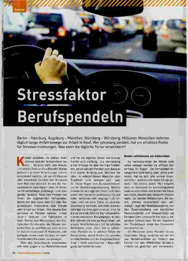 Vorschauseite 1: Stressfaktor Berufspendler