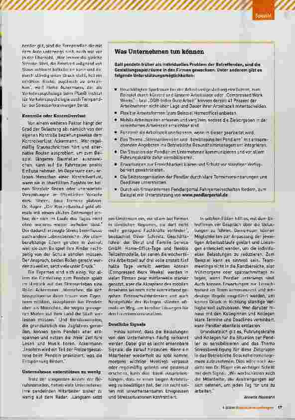 Vorschauseite 2: Stressfaktor Berufspendler