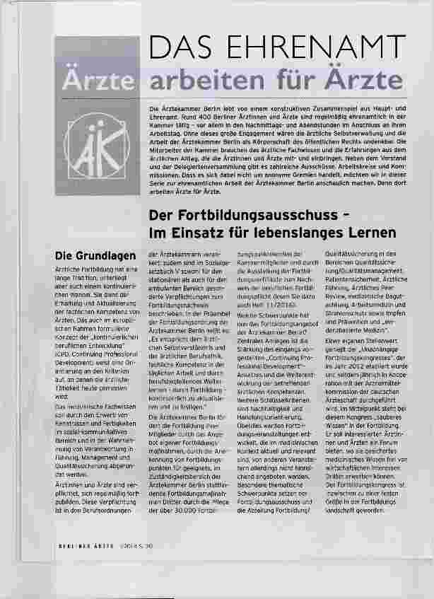 Vorschauseite 1: Der Fortbildunqsausschuss Im Einsatz für lebenslanges Lernen