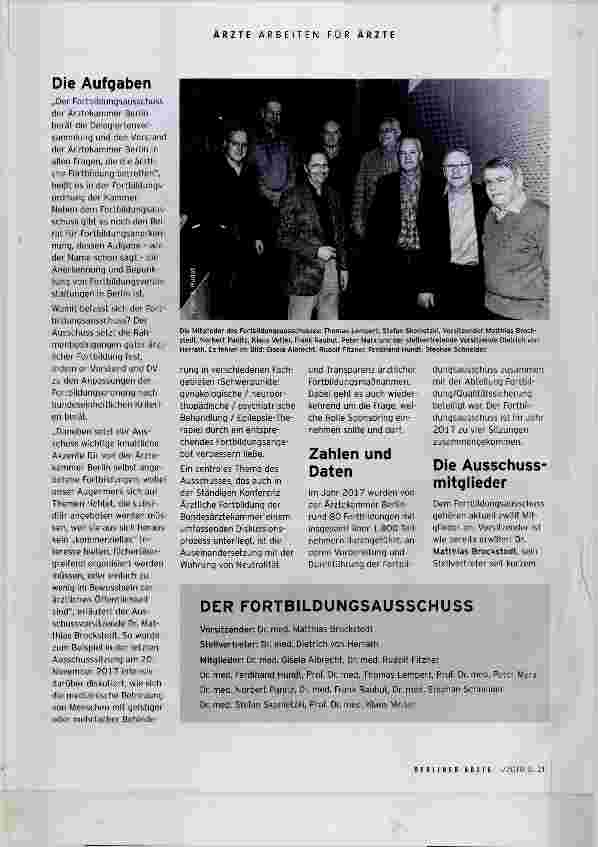 Vorschauseite 2: Der Fortbildunqsausschuss Im Einsatz für lebenslanges Lernen