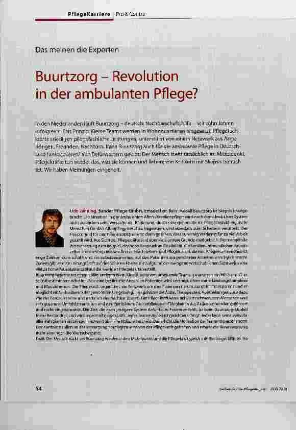 Vorschauseite 1: Buurtzorg Revolution in der ambulanten Pflege?