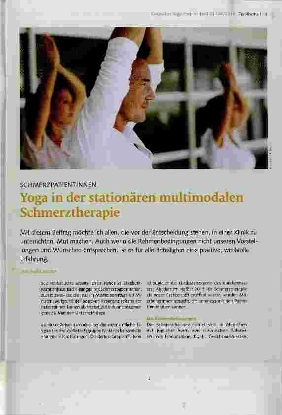 Vorschauseite 1: Yoga in der stationären multimodalen Schmerztherapie