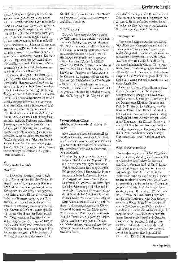 Vorschauseite 5: Aktueller Stand der Geriatrie