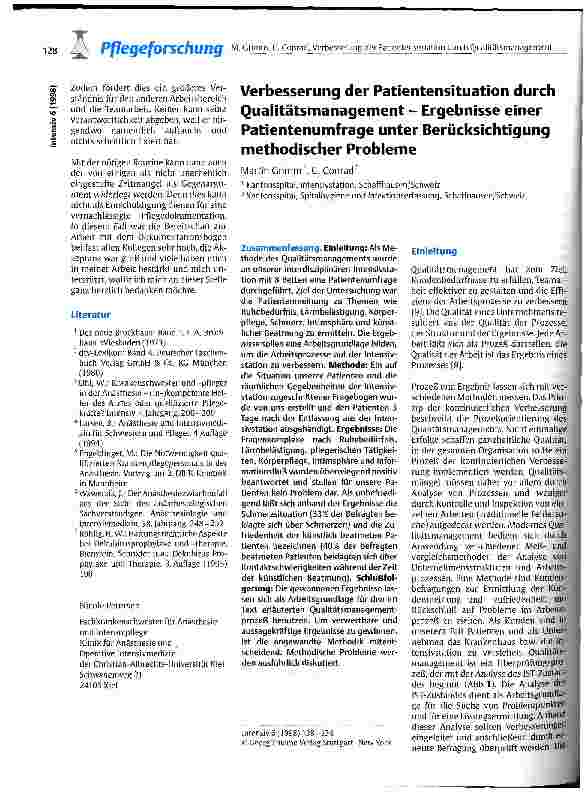 Vorschauseite 5: Die Pflegedokumentation in der Anästhesie Entwicklung eines Konzepts