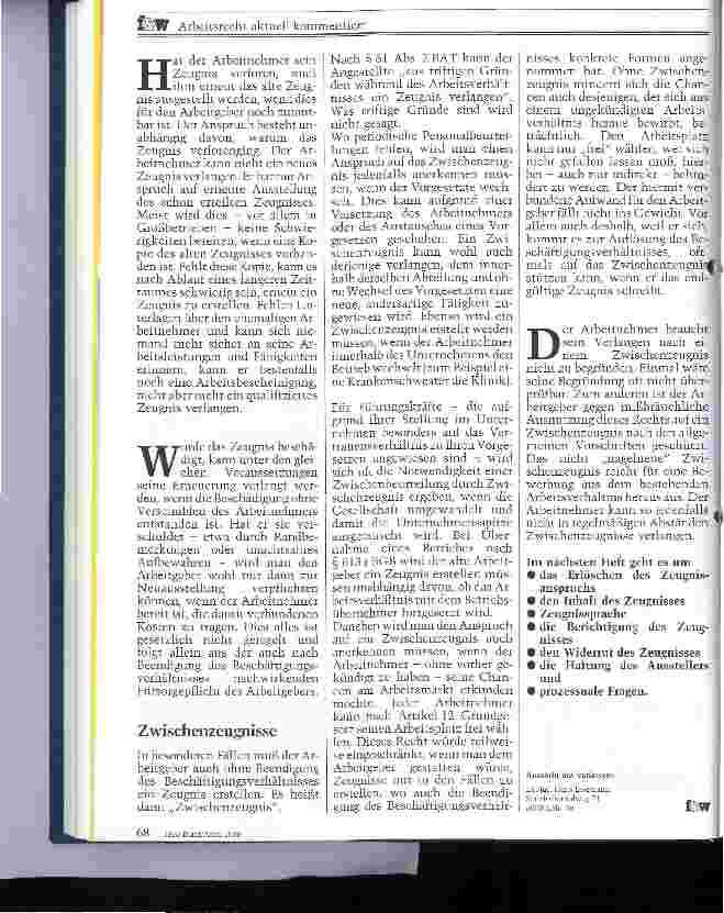 Vorschauseite 3: Das Arbeitszeugnis