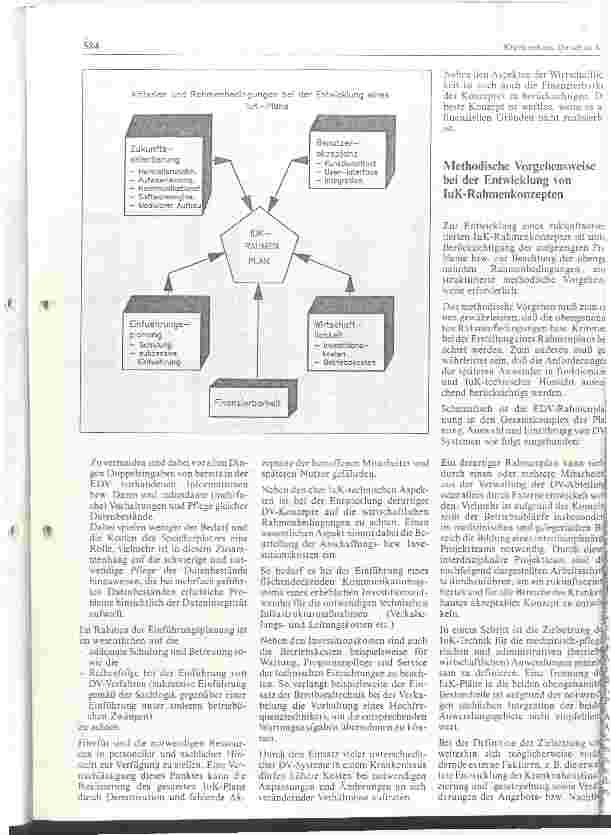 Vorschauseite 4: Die Entwicklung von Rahmenkonzepten für Informations-Kommunikationstechnik im Krankenhaus (IuK) als strategische Entscheidung