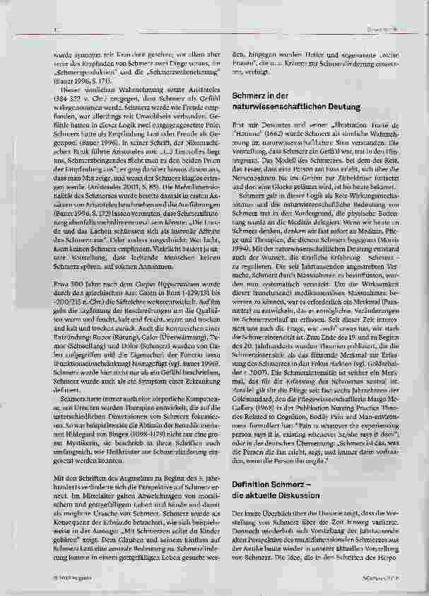 Vorschauseite 2: Das Phänomen Schmerz - ein Abriss der historischen Entwicklung bis zur aktuellen Diskussion