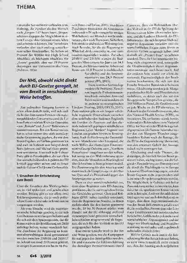 Vorschauseite 2: Großbritannien vor dem Austritt aus der EU Brexit und seine Folgen für das Gesundheitswesen