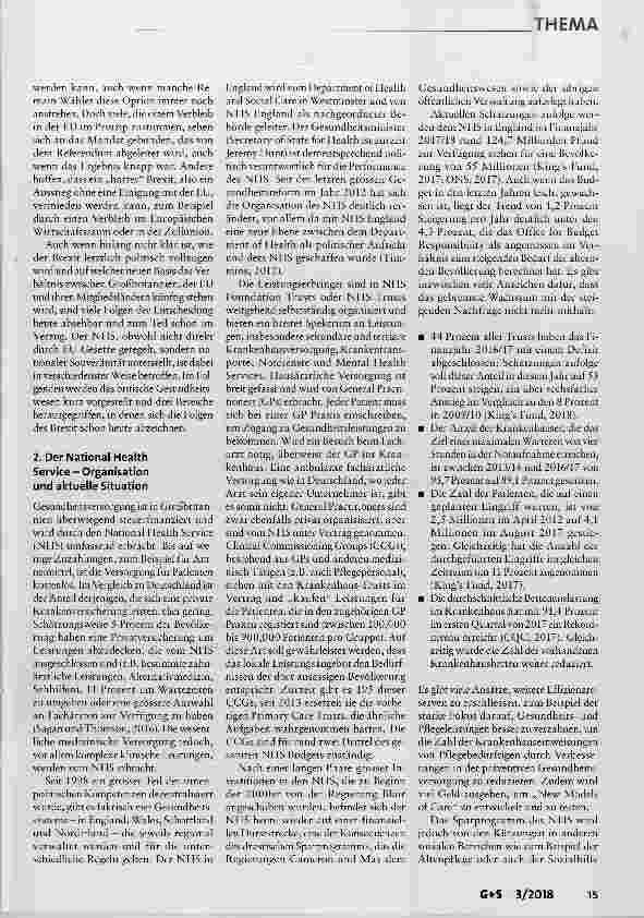 Vorschauseite 3: Großbritannien vor dem Austritt aus der EU Brexit und seine Folgen für das Gesundheitswesen