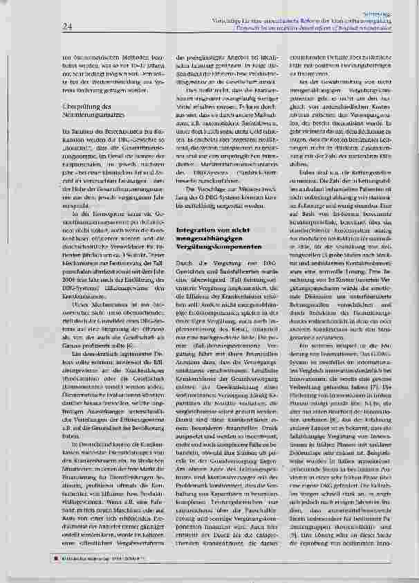 Vorschauseite 4: Vorschläge für eine anreizbasierte Reform der Krankenhausvergütung