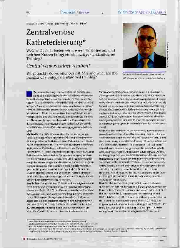 Vorschauseite 1: Zentralvenöse Katheterisierung