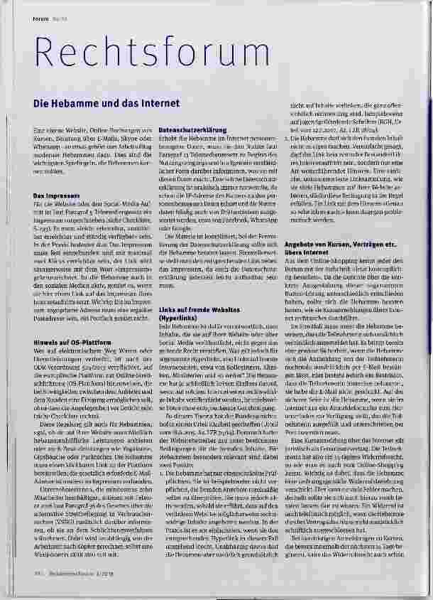 Vorschauseite 1: Die Hebamme und das Internet