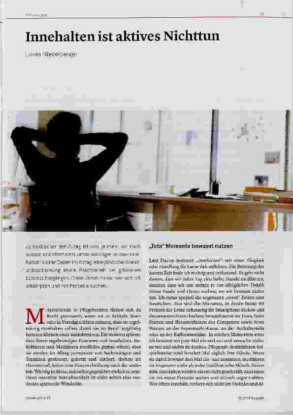 Vorschauseite 1: Innehalten ist aktives Nichttun