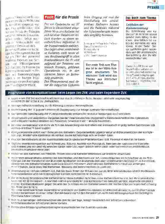 Vorschauseite 2: Der zentrale Venenkatheter 2. Teil