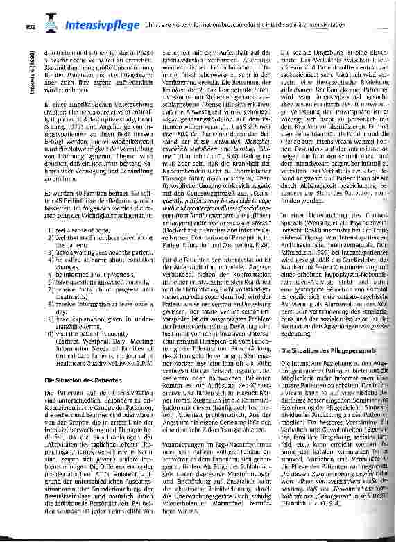 Vorschauseite 3: Informationsbroschüre für Angehörige für die interdisziplinäre Intensivstation des Ev. Krankenhauses, Bielefeld