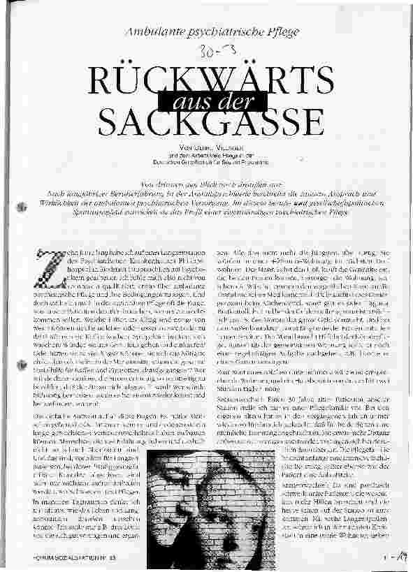 Vorschauseite 1: Rückwärts aus der Sackgasse Ambulante psychiatrische Pflege