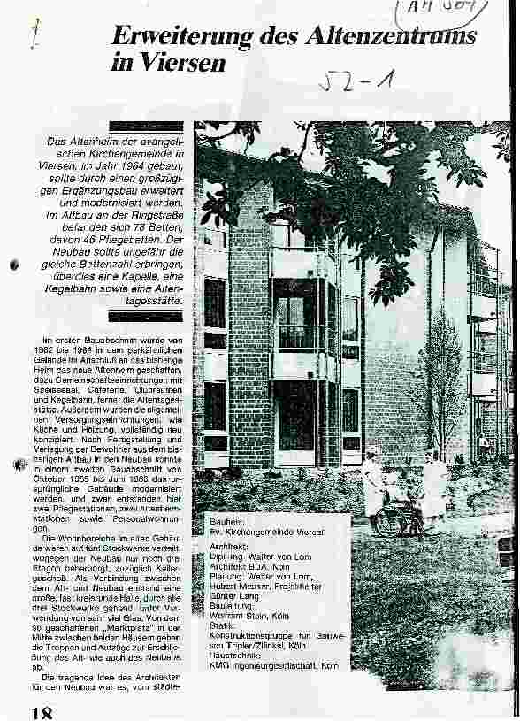Vorschauseite 1: Erweiterung des Altenzentrums in Viersen