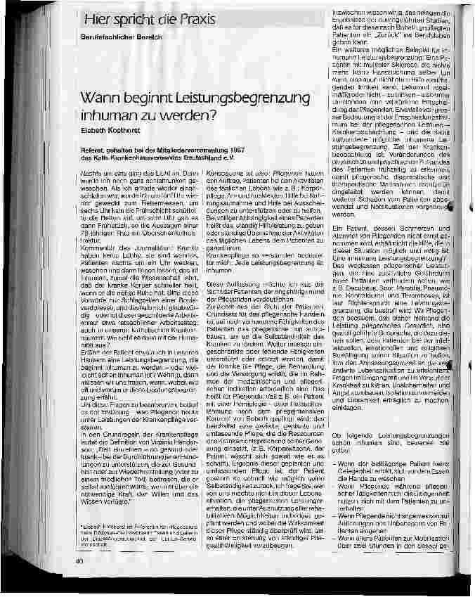 Vorschauseite 1: Wann beginnt Leistungsbegrenzung inhuman zu werden