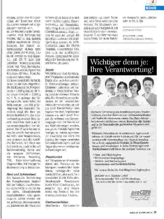 Vorschauseite 2: Nosokomiale Infektionen in der Pädiatrie