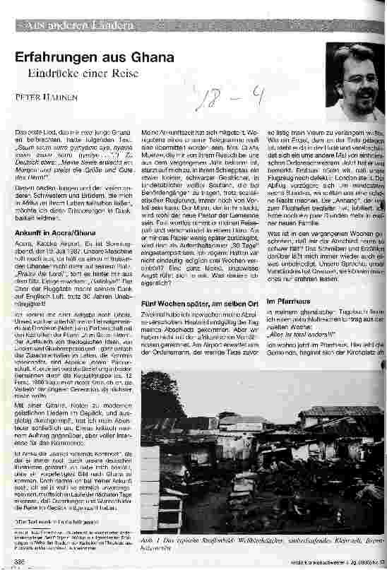 Vorschauseite 1: Erfahrungen aus Ghana - Eindrücke einer Reise