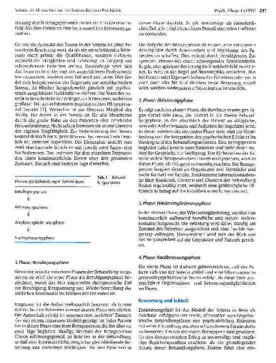 Vorschauseite 2: Soteria als Alternative zur institutionalisierten Psychiatrie Anstoß zur Diskussion