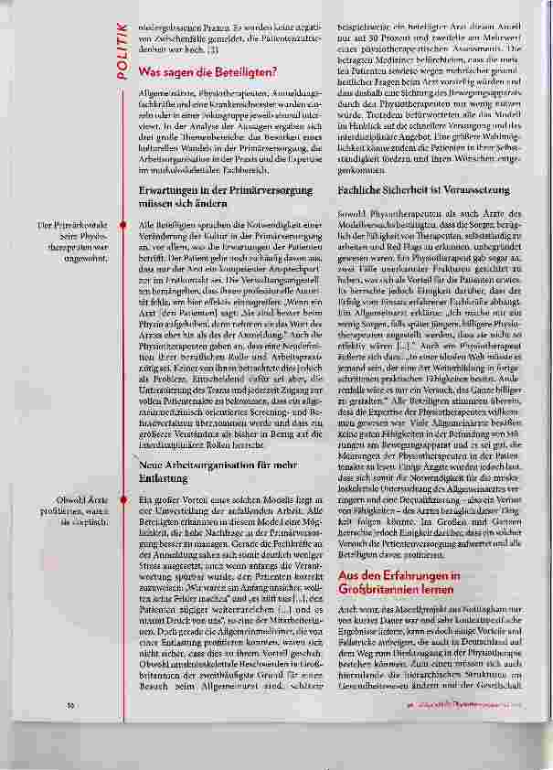 Vorschauseite 2: Muskuloskelettale Beschwerden: zuerst zum Physiotherapeuten?