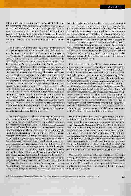 Vorschauseite 6: Regionale Variationen von Leistungsausgaben und -Inanspruchnahme