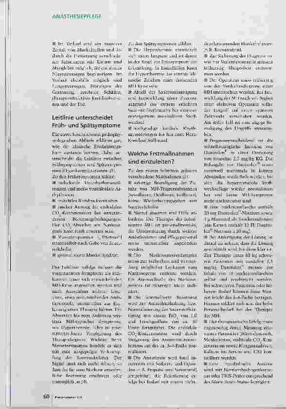 Vorschauseite 3: Maligne Hyperthermie: Jederzeit mögliche Narkosekomplikation
