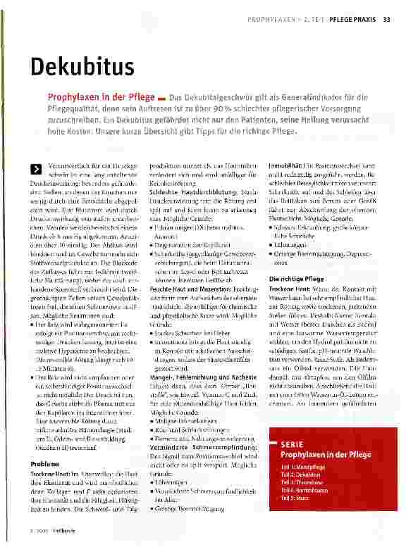 Vorschauseite 1: Dekubitus