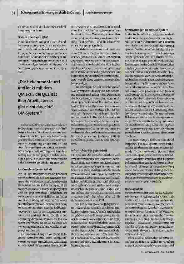 Vorschauseite 2: Qualitätsmanagement in der Hebammenarbeit