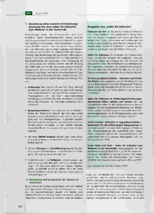 Vorschauseite 2: Inklusionsorientiertes Wohnen im Soziairaum verwirklichen: der Index für Inklusion zum Wohnen in der Gemeinde