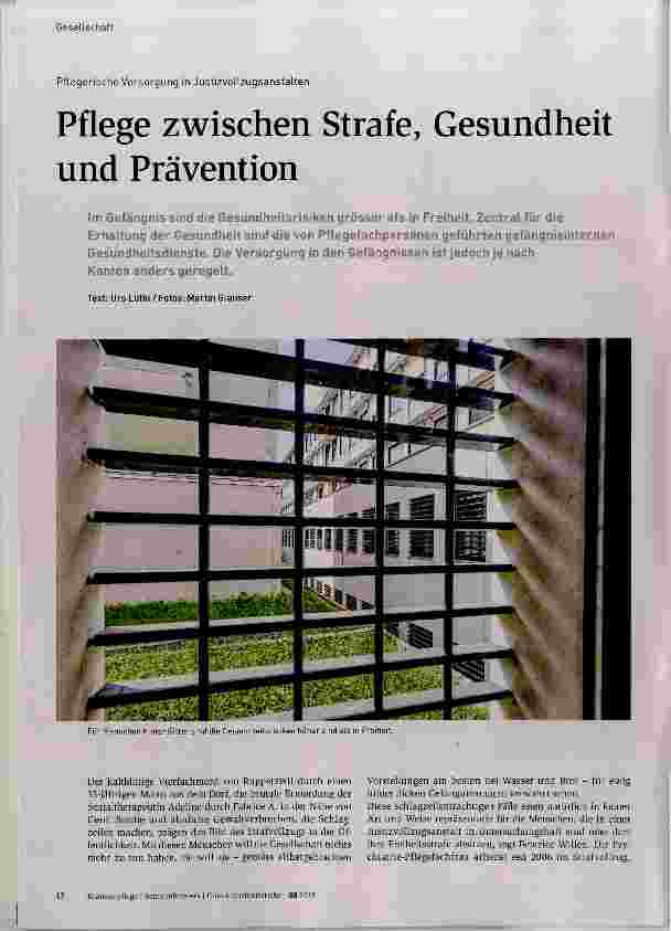 Vorschauseite 1: Pflege zwischen Strafe, Gesundheit und Prävention