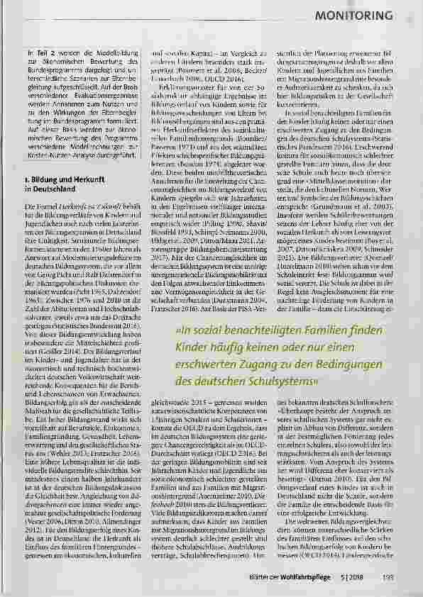 Vorschauseite 2: Verbesserung der Bildungsmobilität in Deutschland Zur Wirtschaftlichkeit von Elternund Bildungsbegleitung für benachteiligte Familien (Teil 1)
