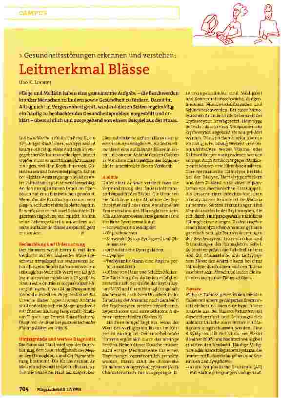 Vorschauseite 1: Gesundheitsstörungen erkennen und verstehen: Leitmerkmal Blässe