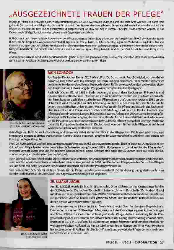 Vorschauseite 1: AUSGEZEICHNETE FRAUEN DER PFLEGE