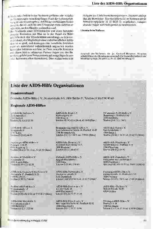 Vorschauseite 2: Die Anerkennung von AIDS als Berufskrankheit