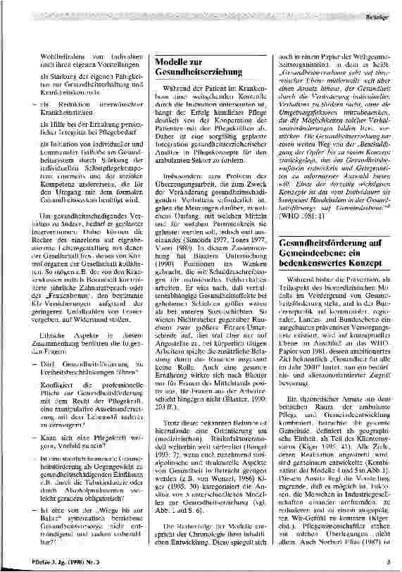Vorschauseite 3: Gesundheitsförderung im Rahmen der ambulanten Versorgung: eine Aufgabe der Pflege
