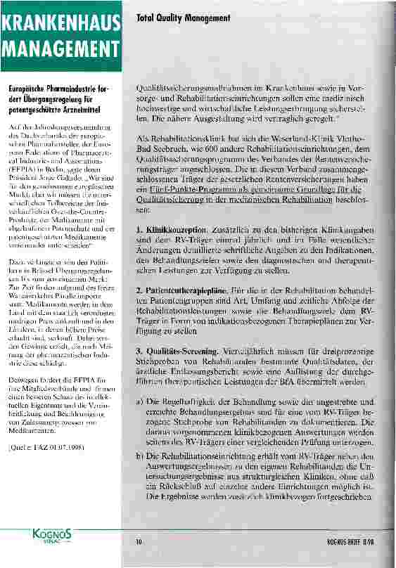 Vorschauseite 2: Widerstände und deren Überwindung Erfahrungsbericht einer Reha-Klinik über ihr Qualitätsmanagement-System