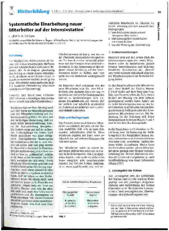 Vorschauseite 1: Systematische Einarbeitung neuer Mitarbeiter auf der Intensivstation